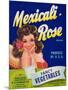 Mexicali Rose Vegetable Label - El Centro, CA-Lantern Press-Mounted Art Print