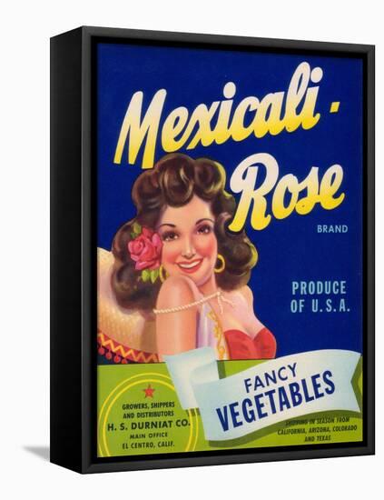 Mexicali Rose Vegetable Label - El Centro, CA-Lantern Press-Framed Stretched Canvas