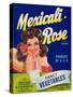 Mexicali Rose Vegetable Label - El Centro, CA-Lantern Press-Stretched Canvas