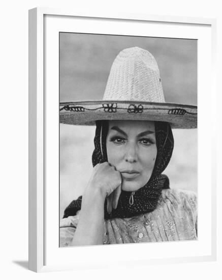 Mexican Actress Maria Felix on Set New Picture "Juana Gallo"-Allan Grant-Framed Premium Photographic Print