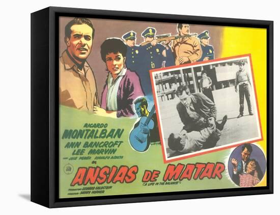 Mexican Advertisement for Film Noir Movie-null-Framed Stretched Canvas