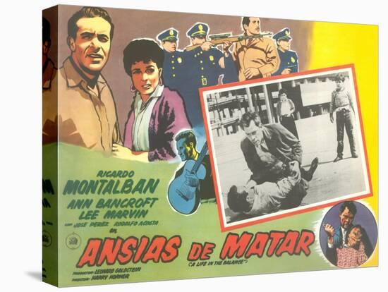 Mexican Advertisement for Film Noir Movie-null-Stretched Canvas