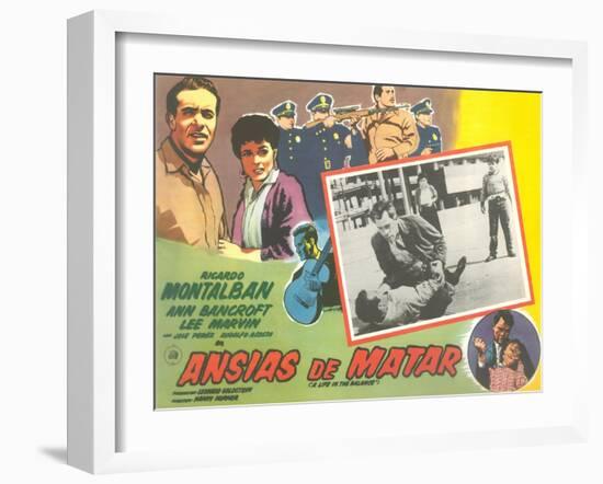 Mexican Advertisement for Film Noir Movie-null-Framed Art Print