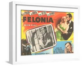 Mexican Advertisement for Film Noir Movie-null-Framed Art Print