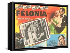 Mexican Advertisement for Film Noir Movie-null-Framed Stretched Canvas