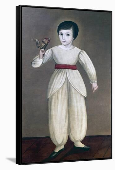 Mexican Boy Holding Cockerel, 19th Century Mexico, 19th Century-null-Framed Stretched Canvas