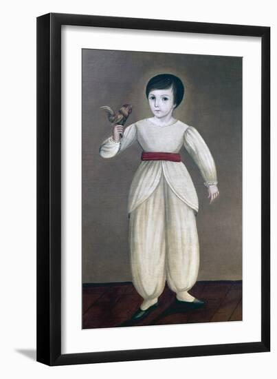 Mexican Boy Holding Cockerel, 19th Century Mexico, 19th Century-null-Framed Giclee Print