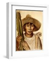 Mexican Boy with Cactus-Alfredo Ramos Martinez-Framed Art Print