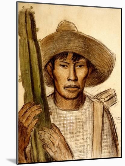 Mexican Boy with Cactus-Alfredo Ramos Martinez-Mounted Art Print