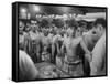 Mexican "Braceros" Being Examined at Reception Center before Being Put to Work-null-Framed Stretched Canvas