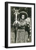 Mexican Charra with Horse-null-Framed Art Print