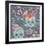 Mexican Concept Background with Flowers, Skulls and Birds-smilewithjul-Framed Art Print