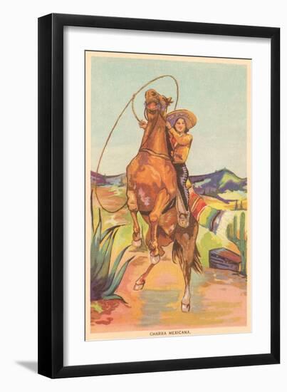 Mexican Cowgirl-null-Framed Art Print