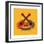 Mexican Culture Related Icons Image-Jemastock-Framed Premium Giclee Print