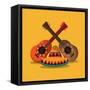Mexican Culture Related Icons Image-Jemastock-Framed Stretched Canvas