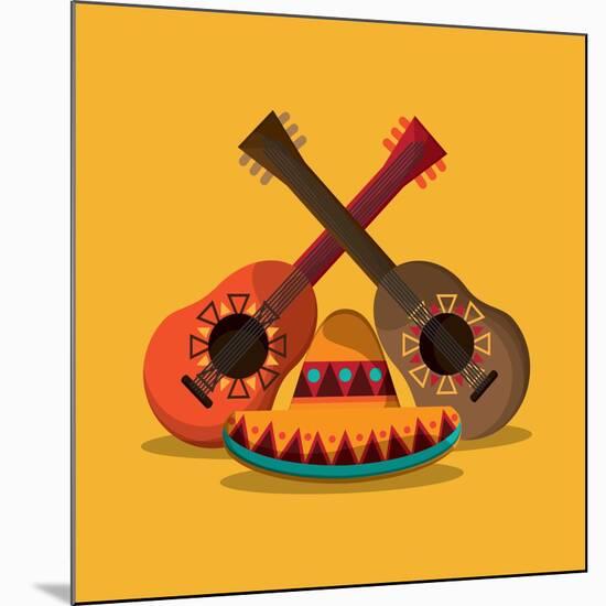 Mexican Culture Related Icons Image-Jemastock-Mounted Art Print