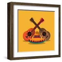 Mexican Culture Related Icons Image-Jemastock-Framed Art Print