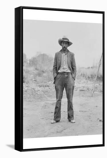 Mexican Field Worker, Father of Six.-Dorothea Lange-Framed Stretched Canvas