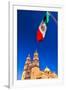 Mexican Flag, Parroquia Catedral Dolores Hidalgo, Mexico.-William Perry-Framed Premium Photographic Print