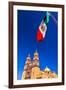 Mexican Flag, Parroquia Catedral Dolores Hidalgo, Mexico.-William Perry-Framed Premium Photographic Print