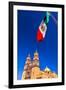 Mexican Flag, Parroquia Catedral Dolores Hidalgo, Mexico.-William Perry-Framed Premium Photographic Print