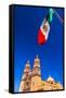 Mexican Flag, Parroquia Catedral Dolores Hidalgo, Mexico.-William Perry-Framed Stretched Canvas