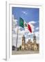 Mexican Flag, Plaza of the Constitution (Zocalo), Metropolitan Cathedral in Background-Richard Maschmeyer-Framed Photographic Print