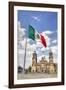 Mexican Flag, Plaza of the Constitution (Zocalo), Metropolitan Cathedral in Background-Richard Maschmeyer-Framed Photographic Print