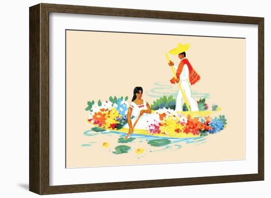 Mexican Flower Boats-null-Framed Art Print