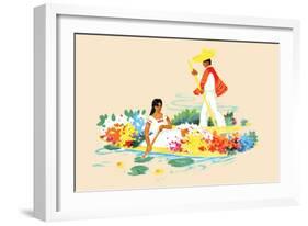 Mexican Flower Boats-null-Framed Art Print