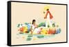 Mexican Flower Boats-null-Framed Stretched Canvas