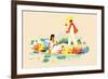 Mexican Flower Boats-null-Framed Premium Giclee Print