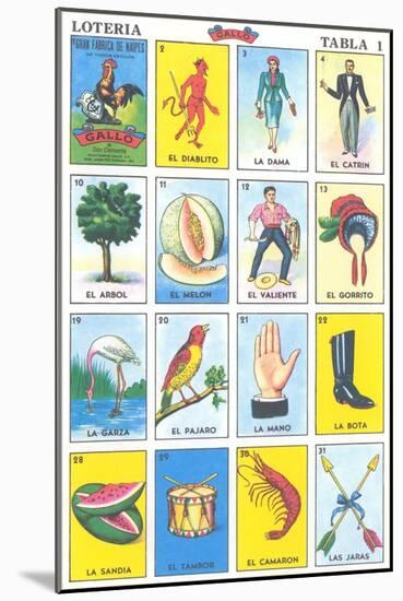 Mexican Fortune Telling Cards-null-Mounted Art Print