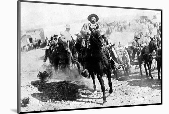 Mexican General Pancho Villa Riding with His Men after Victory at Torreon-null-Mounted Photographic Print