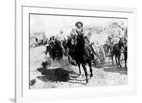 Mexican General Pancho Villa Riding with His Men after Victory at Torreon-null-Framed Photographic Print