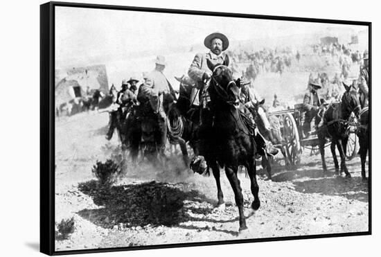 Mexican General Pancho Villa Riding with His Men after Victory at Torreon-null-Framed Stretched Canvas