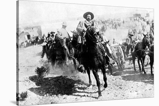 Mexican General Pancho Villa Riding with His Men after Victory at Torreon-null-Stretched Canvas