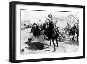 Mexican General Pancho Villa Riding with His Men after Victory at Torreon-null-Framed Photographic Print