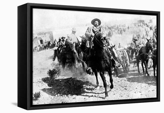 Mexican General Pancho Villa Riding with His Men after Victory at Torreon-null-Framed Stretched Canvas