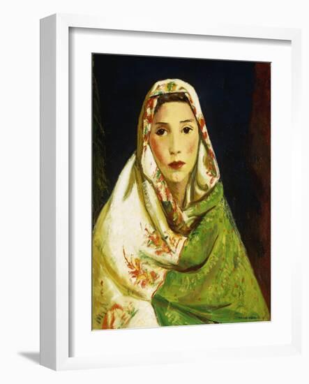 Mexican Girl with Oriental Scarf, 1916-Robert Henri-Framed Giclee Print