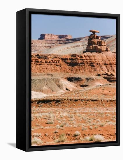 Mexican Hat Rock in Mexican Hat, Utah, United States of America, North America-Kober Christian-Framed Stretched Canvas
