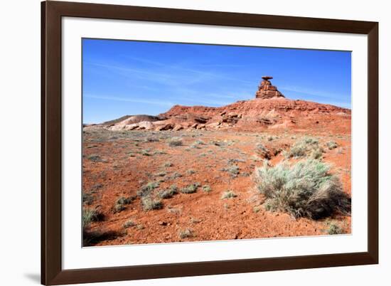 Mexican Hat Rock in the San Juan River Valley, on Highway 261, Utah-Richard Wright-Framed Photographic Print