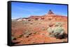 Mexican Hat Rock in the San Juan River Valley, on Highway 261, Utah-Richard Wright-Framed Stretched Canvas