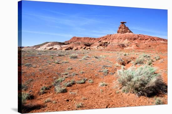 Mexican Hat Rock in the San Juan River Valley, on Highway 261, Utah-Richard Wright-Stretched Canvas