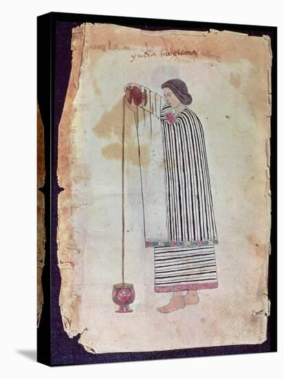 Mexican Indian Preparing Chocolate, from the Codex Tuleda, 1553-null-Stretched Canvas