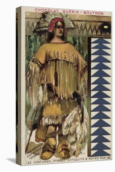 Mexican Indian Warrior Chief, 14th Century-null-Stretched Canvas