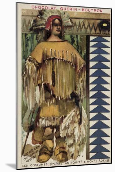 Mexican Indian Warrior Chief, 14th Century-null-Mounted Giclee Print