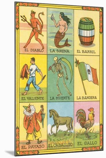 Mexican Loteria Cards-null-Mounted Art Print