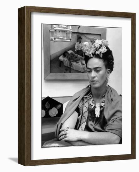 Mexican Painter Frida Kahlo (1907-1954) 1948-null-Framed Photo