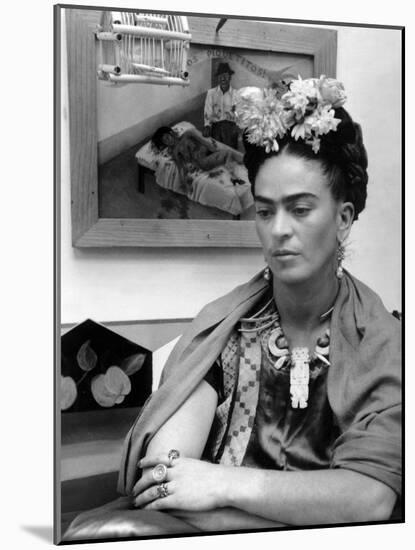 Mexican Painter Frida Kahlo (1907-1954) 1948-null-Mounted Photo